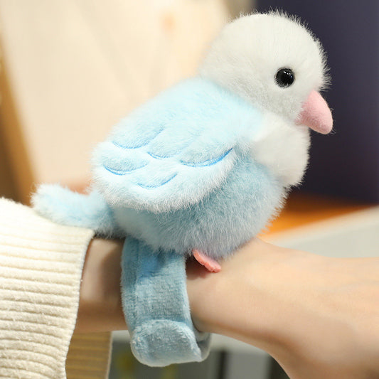 Plush Parrot Slap Bracelet Toy – Cute Bird Wrist Buddy with Soft Fluffy Wings
