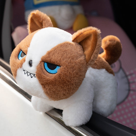 Grumpy Squad Plush Toys – Cool Attitude Bunny, Cat & Bulldog Stuffed Dolls for Car Decor & Gifts