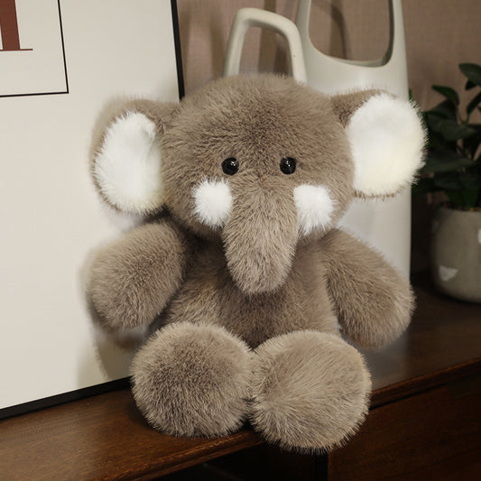 Fluffy Animal Plush Toys – Soft Stuffed Elephant, Lamb & Polar Bear Dolls for Kids and Decor