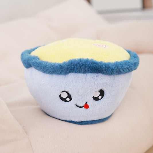 Kawaii Ramen Bowl Plush Pillow – Soft Noodle Soup Stuffed Toy with Cute Expressions
